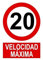 FERRETELIX® Panneau PVC 40 cm x 30 cm Vitesse maximale 20 km/h 1 mm épaisseur