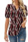 EFFAN Women Tops Short Sleeve V Neck T Shirts Ladies Casual Floral Printed Longline Tunic Blouse Burgundy White Floral XL (UK 18-20)