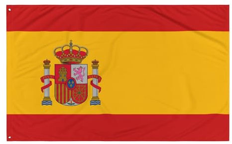 Gemelolandia Bandera de España Civil 150x90cm Bandera de España Resistente con Escudo Bandera Española Decorativa para Balcón, Coche o Interior