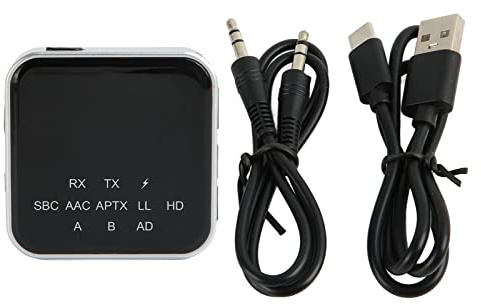 MTLavish Multifunktions Sender Empfängeradapter mit 3.5mm Eingang Hochwertiger APTX LL Chip für Niedrige Latenz Zwei Simultane Headset Verbindungen USB to Kompatibilität und Lange Akkulaufzeit (RX>20H