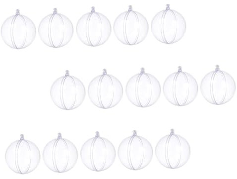 MAGICLULU 1 Satz Transparente Weihnachtskugel Deckenkorb Teelicht Bälle Für Bällebad Ball Befüllbar Weihnachtsdeko Acrylkugel Kreative Anhänger Weihnachtsbaum Hängende Kugel Plastik 15 Stück