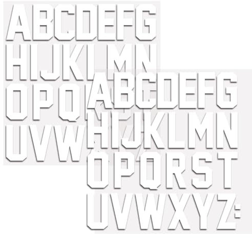 2 Sheets Iron on Letters for Clothes, 2 Inch Heat Transfer Letter Patches A-Z Alphabets PU Transfers Stickers for DIY Crafts Sport T Shirts Clothes (White)