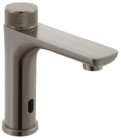 Infrarot Wasserhahn Bad mit Sensor, Automatisch Badarmatur Berührungsloser, Waschtischarmatur Waschtischmischer für Waschbecken Badezimmer Küche Handwaschbecken (Grau)