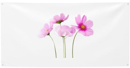 Party-Banner mit rosa Blättern und Blumen, Banner für alle Veranstaltungen, helle Flaggen für Geburtstag, Erntedankfest und mehr