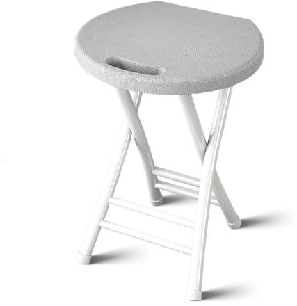 MEVZHH Tragbarer Klapphocker Erwachsene Metallstuplastik Sitzgriff Leichtgewicht Indoor Gebrauch Kompaktes Einfache Lagerung/Gris/48 Cm/19 Zoll