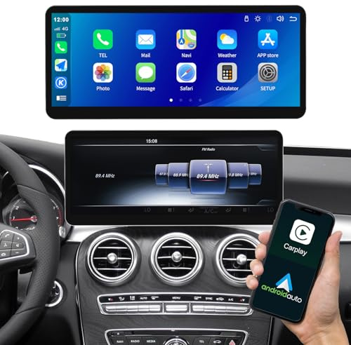 Linux Touchscreen Wireless Carplay für Mercedes-Benz A W176 CLA C117 X117 GLA X156Klasse 2016-2018 mit NTG5.0 12,3 ultradünnem Bildschirm, unterstützt Android Auto, Mirrorlink, Siri, GPS