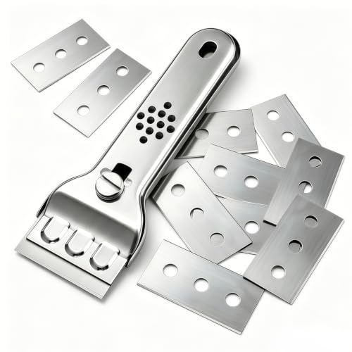 Oven & Hob Cleaning Kit, Glass Scraper with 10 Replacement Attachments (10)