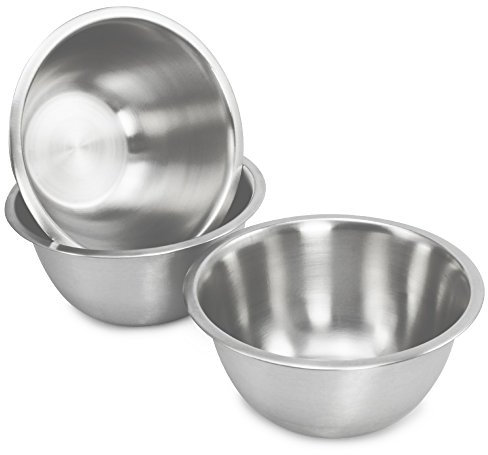 com-four® Juego de 3 Cuencos - Ensaladera de Acero Inoxidable - Cuenco para Patatas Fritas - Tazón para Mezclar y Servir - Bol Decorativo (3 piezas - Ø 20cm)