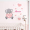Ambiance Sticker col-VP002+col-inc-alfa030 Adesivo con nome personalizzato, motivo: orsetto, decorazione da parete per camera dei bambini, 2 fogli da 30 x 35 cm e 50 x 30 cm, colore: rosa