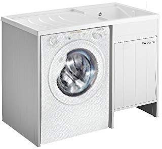 Idroclic - Coprilavatrice in Resina con lavatoio da 109x60 in Kit