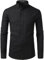 PARKLEES Men's Slim Fit Long Sleeve Smart Casual Button Down Oxford Shirts PZ111 Black XL