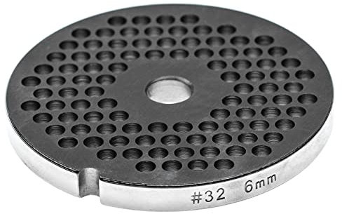 vhbw piastra forata 32 per tritacarne - diametro fori 6mm, foro centrale 13,4mm, acciaio inox