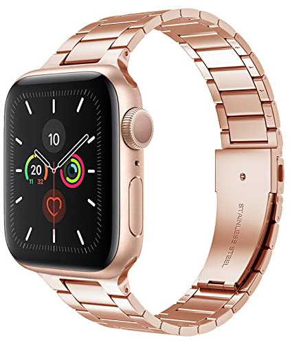 Stainless Steel Band Compatible with Apple Watch,Scratch/Water Resistant,Fits Series 10 All Series/Ultra 1/2/SE,Sizes 38/40/41/42/44/45/46/49mm,for Business Casual