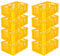 SPAR-SET 8x Eurobehälter/Bäckerkisten, Grundmaß 600x400x240 mm. Eurobox, Stapelkorb stapelbar aus Kunststoff in TOP-Qualität - Made in Germany (gelb)