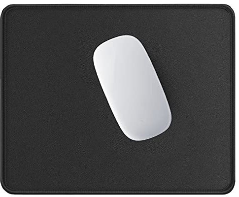 Hsurbtra Mouse Pad, Premium-Textured Square Mousepad 26 x 21 cm, Stitched Edge Anti-Slip Waterproof Rubber Mouse Mat, Pretty Cute Mouse Pad for Office Gaming Laptop Women Kids Black