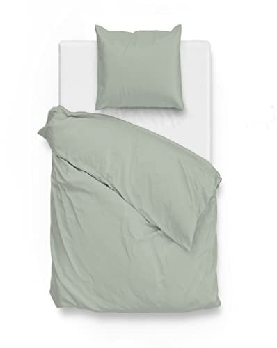 Zo!Home Bettwäsche Satinado Baumwolle Mako-Satin Foam Green 100% Baumwolle (155x220 + 80x80 cm)