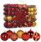 HOUISM Weihnachtskugeln Rot Gold, 145STK Christbaumkugeln mit Baumspitze Stern Weihnachtsbaumkugeln Bruchsicher Kunststoff mit Aufhängen, Inkl. 36tlg Haken