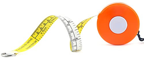 WINTAPE Mètre ruban de 2 m - 200 cm - Avec enroulement automatique - Ruban de mesure - Pour mesurer le diamètre en mm - Orange