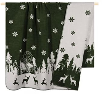 PAD - Decke, Kuscheldecke - Winter Wonderland - 65% Baumwolle, 35% Polyacryl - Farbe: grün - 150 x 200 cm