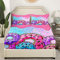 Kawaii Donut-Bettwäsche-Set für Doppelbett, süßes Donut-Bettwäsche-Set für Mädchen, Teenager, Schlafzimmer, Dekoration, Kinder, rosa und violett, Spannbetttuch, weiche Mikrofaser, köstliches