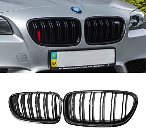 PAISEN Kühlergrill für 5er F10,Zubehör Sport Frontgrill,Glanz Schwarz Doppelsteg Sport Kühlergrill,für 5er F10 F11 F18 520d 530d 540i 2010-2017