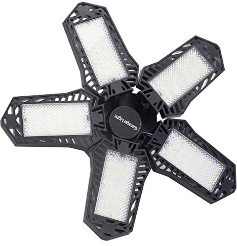 YUMILI LED-Garagenleuchte – Klappbare Garagen-Deckenleuchte, E27 20W 1500LM 5-Blatt-Lagerhaus-Werkstattleuchte für Lager, Garage, Korridor, 85-265V