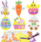 LAMEK 12 Ostern Bastelsets Kinder Kreative Ostern Kunsthandwerk zum Basteln mit Design Hasen Ostereier Osterküken Osterkörbchen Schafe Karotte Osterdeko für Osterzeit Frühling Kindergeburtstag