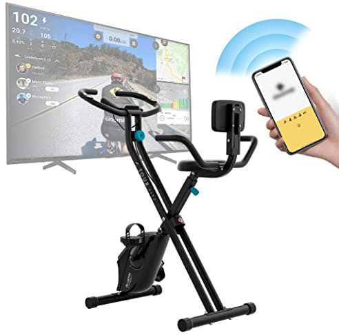 Bluefin Fitness Tour Lite Heimtrainer | Heimtrainer für den Hausgebrauch | Fitness für das Heimtraining | Kinomap-kompatibel | faltbarer Heimtrainer | Konsole | Magnetwiderstan | zusammenklappbar