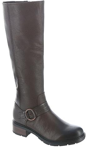 Clarks Hearth Rae - Stivali alti al ginocchio da donna, Pelle marrone scuro, 36 EU