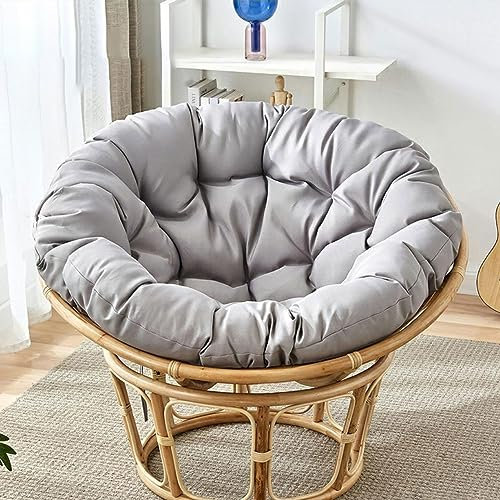 Hsivtns Papasansessel Kissen Rund Sitzauflage,Papasansessel Kissen HäNgesessel Stuhlkissen HäNgekorb Polster GartenmöBel Kissen Sitzpolster Dicke Sitzauflagen,Grau,110×110cm