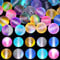 170 cuentas de cristal Aurora mate, cuentas redondas esmeriladas de 8 mm/6 mm, brillo refractivo para hacer joyas, manualidades