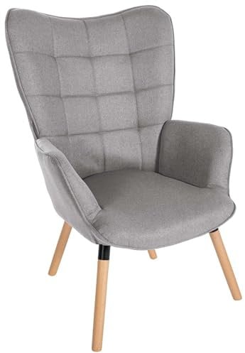 CLP Relaxsessel Garding I Komfortabler Polstersessel Mit Stoff-Bezug, Farbe:grau