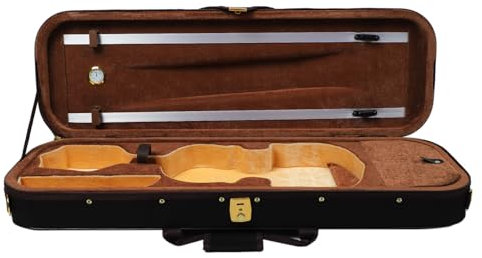 Geigenkasten in 4/4-Größe mit Hygrometer, Hartschalen-Geigenaufbewahrungskoffer, Musikinstrumenten-Schutzkoffer