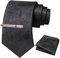 JEMYGINS Herren Paisley Krawatten set mit Krawattenklammer und Einstecktuch,Schwarz