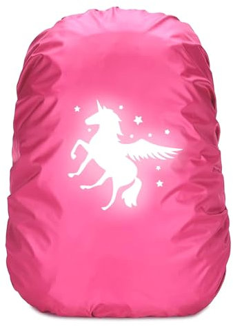 Leeelyan Einhorn Schulranzen Regenschutz,Regenschutz Schulranzen Einhorn,Einhorn Rucksack Überzug Reflektierend,Regenschutz Schulranzen Step by Step,Rucksack Überzug Reflektierend für Mädchen/Kinder
