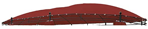 LINDER Dachstoff für Pavillon oval 5,3x3,5 m Polyester Ersatzdach wasserabweisend Dach, Farbe:Burgundrot