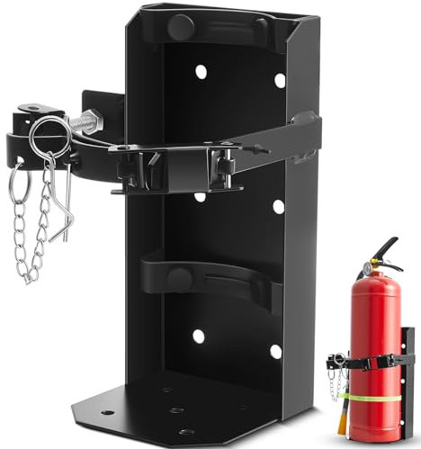 Zonon Soporte de extintor de incendios resistente de 5 libras, soporte de pared de metal para extintor de incendios en casa, coche, camión, pequeño, pequeño y mediano de hasta 5 libras, color negro