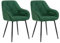 WOLTU Esszimmerstühle 2er Set, für Esszimmer Wohnzimmer, ergonomische Küchenstühle gepolstert mit Armlehnen, Metallbeinen, Sitzfläche aus Samt, Dunkelgrün