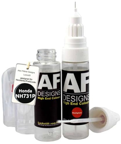 Alex Flittner Designs Lackstift kompatibel mit Honda NH731P Crystal Black Perl schnelltrocknend + Klarlack Tufplack Autolack