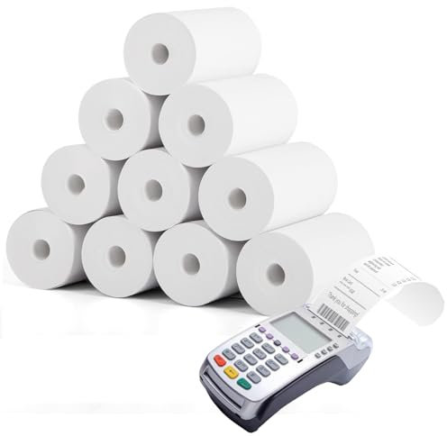 10 Rollen Thermopapier,Kassenrollen - Druckpapier - Bonrollen für Bankomat und Kredit-Kartenlesegeräte - für Drucker, POS-Terminal, Kassensystem (57mm*30mm*6m)