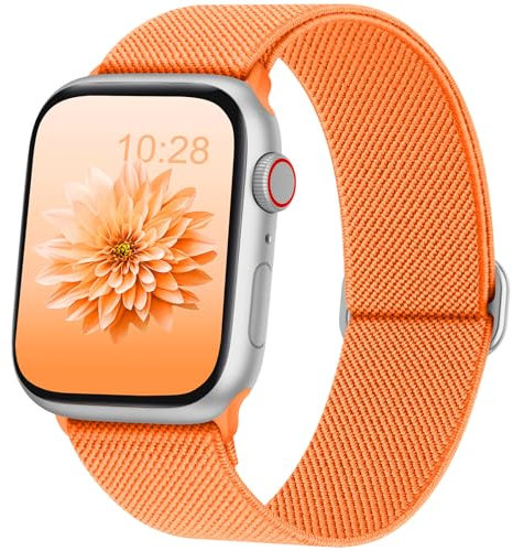 AMSKY Cinturini in Nylon Elastico Compatibile con Cinturino Apple Watch 40mm 44 mm 46mm 41 mm 45mm 42mm 38mm 49mm Donna Uomo, Solo Loop Compatibile con Apple Watch Se Ultra 10 9 8 7 6 5 4 3 2 1
