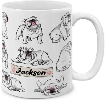 Tazza Originale Testo Personalizzato - Bulldog Inglese Tazza Di Latte Divertenti Tazza Caffè Con Manico Tazza Personalizzata 330Ml Per Fidanziati, Bambini, Regalo Festa