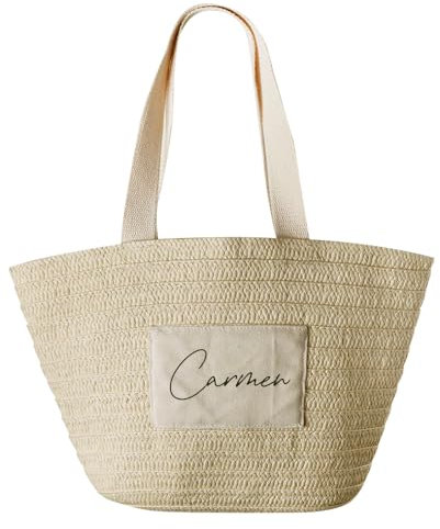 Regalisimos Bolso Capazo de Playa Yute Personalizada Nombre Grande Mujer