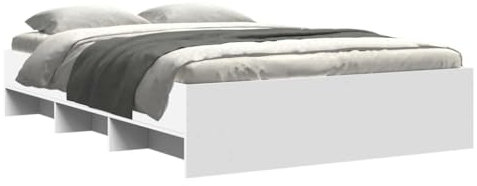 vidaXL Bettgestell, Bettrahmen mit Lattenrost, Schlafzimmerbett Bett mit Stauraum, Doppelbett für Schlafzimmer, Weiß 140x200cm Holzwerkstoff