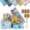 RISF 5 Stück Auto Geschenkpapier Kinder (mit Etikett Karte, Schnur, Schere), Geschenkpapier Geburtstag Cartoon, Geschenkpapier Set für Einwickeln von Geburtstagsgeschenken, Snacks, Party Dekorationen