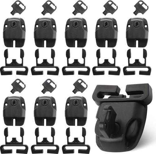 8 Sets Spa Hot Tub Cover Clips Replacement Latches Kit Hot Tub Cover Latches Clip Lock Replacement for Spa Cover Straps with Keys and Slide Buckle, Hardware Accessories