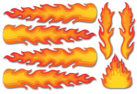 Vinyl-Aufkleber, A4, Flammen – Feuer Cool Fahrzeug Auto Fahrrad Geschwindigkeit Motorrad Männer Hobbys Hobby Scrapbooking Journal Dekor Geschenk #82186