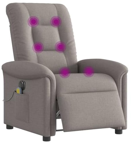 vidaXL Massagesessel Elektrisch Taupe Stoff