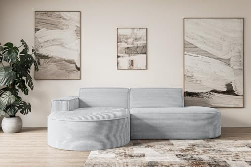 ALTDECOR Ecksofa in L-Form Corner Sofa Bett Eckcouch Couch Wohnlandschaft Cauchsofa MARI-L1-232x163x81 cm Grau