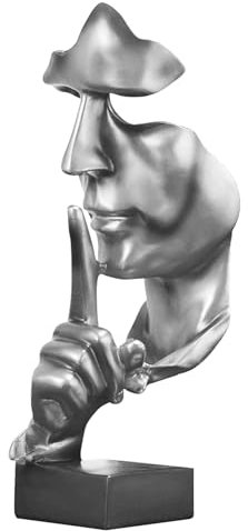 Moaobooh Skulptur Deko,Moderne Minimalistische Abstrakte Skulptur Handwerk Dekoration Wohnzimmer Weinschrank Schlafzimmer Zimmer Dekorationen Büro Dekoration (Silber)